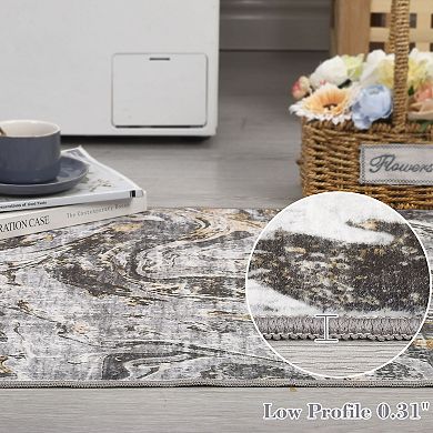 Area Rug Machine Washable Rug, Non-Slip Faux Wool Soft Floor Carpet