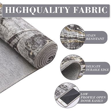 Area Rug Machine Washable Rug, Non-Slip Faux Wool Soft Floor Carpet