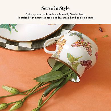Enamel Mug Butterfly Garden Coffee Tea Drinkware— Mother's Day Gift