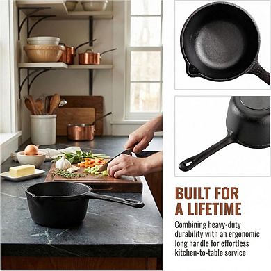 Cast Iron Basting Pot Heavy Duty, Oven & Grill Safe, Multipurpose