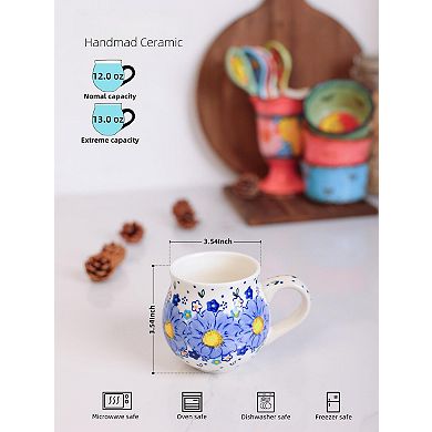 Hand-painted Ceramic Flower Mug Gift Box— Mother's Day Gift