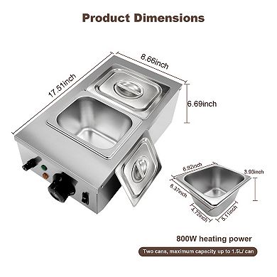 17.5 Inch Chocolate Melting Pot Stainless Steel Tempering Machine with Temperature Control