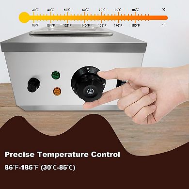 17.5 Inch Chocolate Melting Pot Stainless Steel Tempering Machine with Temperature Control
