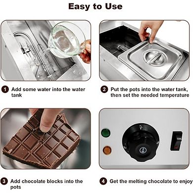 17.5 Inch Chocolate Melting Pot Stainless Steel Tempering Machine with Temperature Control
