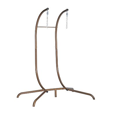 Eazegath Outdoor Wicker Double Egg Swing Chair Hanging Hammock with Stand and Cushions