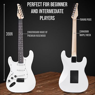 LyxPro 30” Left Handed Electric Guitar TL Series, Solid Body Guitar with 3-Way Switch