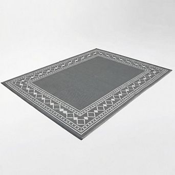 Outdoor Rug Patio Rugs Modern Bordered Reversible Mat