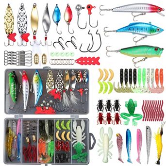 79 pc Fishing Lures Tackle Box Crankbaits Spoon Hooks Kit