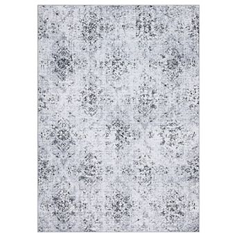 Machine Washable Area Rugs Lightweight Throw Soft Carpet Boho Botanical Floral Ultra-Thin Indoor Rug