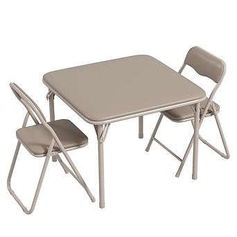 3 pc Square Folding Card Table and Chairs Set for Kids, Portable Event Table