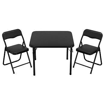 3 pc Square Folding Card Table and Chairs Set for Kids, Portable Event Table