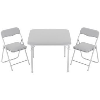 3 pc Square Folding Card Table and Chairs Set for Kids, Portable Event Table