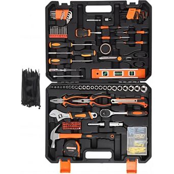 Comprehensive 247 pc Household Hand Tool Set with Storage Case, Manual Garden Tool Kit