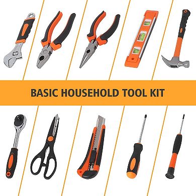 Comprehensive 247-Piece Household Hand Tool Set with Storage Case, Manual Garden Tool Kit