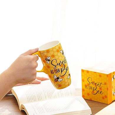 Coffee Ceramic Mug With Lid Bee Gift Box— Mother's Day Gift