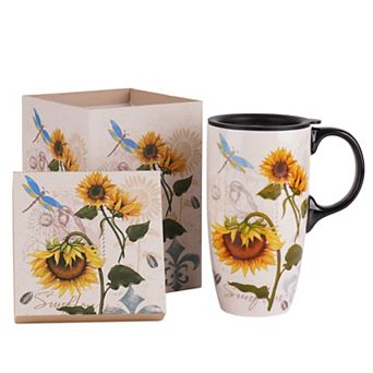 Coffee Ceramic Mug With Lid Bee Gift Box— Mother's Day Gift