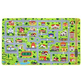 Polyester Rebound Cotton Hallway Bathroom Entryway Kitchen Office Foldable Street Printed Area Rug