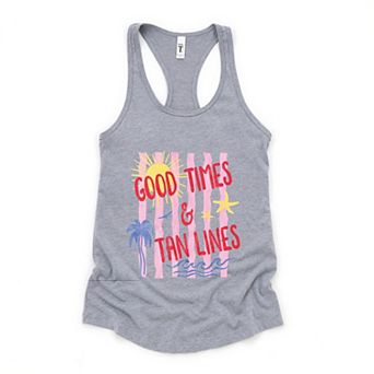 Good Times & Tan Lines Stripes - Women's Graphic Racerback Tank Top