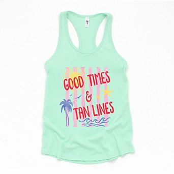 Good Times & Tan Lines Stripes - Women's Graphic Racerback Tank Top