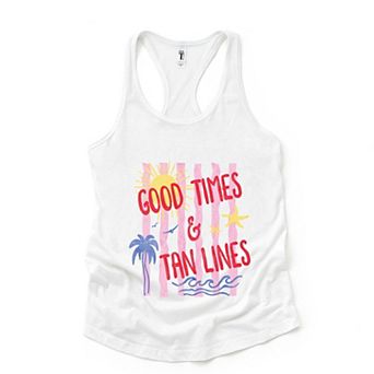 Good Times & Tan Lines Stripes - Women's Graphic Racerback Tank Top