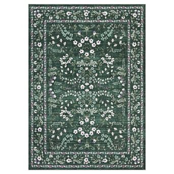 Area Rug, Washable Modern Floral Rug for Living Room, Non-Slip Soft, Non-Shedding