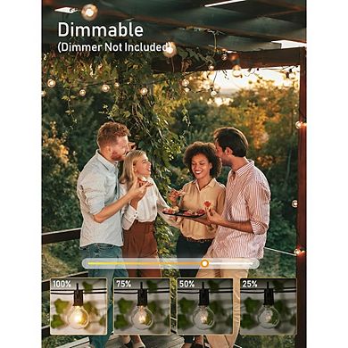 Outdoor LED String Lights, Waterproof Connectable G40 Globe Patio Lights, E12 Base