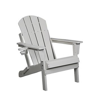 Eazegath Outdoor HDPE Material Folding Adirondack Chair with Dual Cup Holder