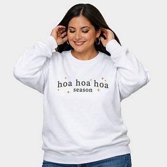 Embroidered Hoa Hoa Hoa Season - Women's Plus Sized Graphic Sweatshirt