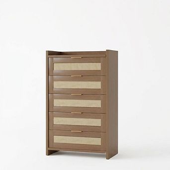 5 Drawers Dresser, 46 Inch Tall Boho Dresser, Chest of Drawers, Clothes Storage Cabinet