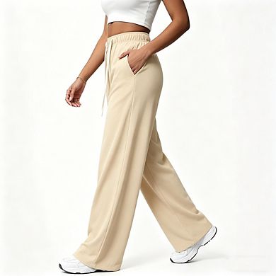 Women's High Waisted Drawstring Sweatpants Loose Casual with Pockets Workout Gym Trousers