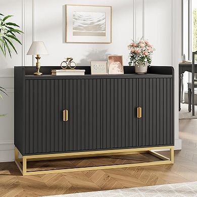 47.2" Fluted Sideboard with Storage Cabinet with Adjustable Shelves