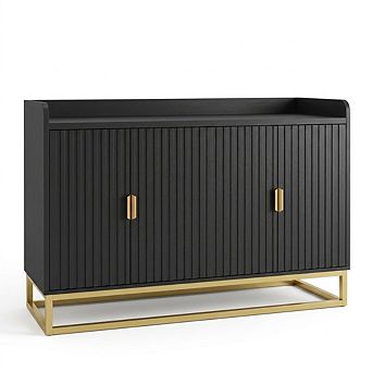 47.2" Fluted Sideboard with Storage Cabinet with Adjustable Shelves