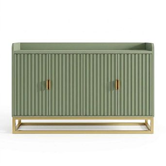 47.2" Fluted Sideboard with Storage Cabinet with Adjustable Shelves