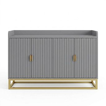 47.2" Fluted Sideboard with Storage Cabinet with Adjustable Shelves