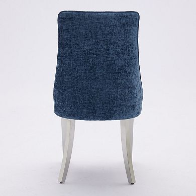 Pnronnc Chenille Upholstered Chair Accent Chair Vanity Chairs Club Chairs Kitchen Dinner Chair, 2pc
