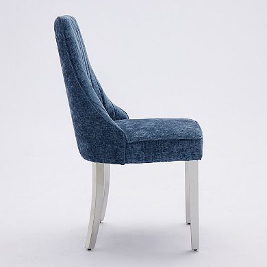 Pnronnc Chenille Upholstered Chair Accent Chair Vanity Chairs Club Chairs Kitchen Dinner Chair, 2pc
