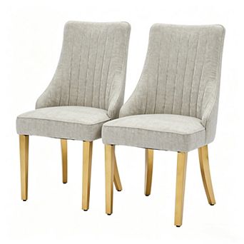 Pnronnc Chenille Upholstered Chair Accent Chair Vanity Chairs Club Chairs Kitchen Dinner Chair, 2 pc