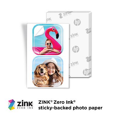 HP Sprocket 2x3” Premium Zink Pre-Cut Sticker Photo Paper, 30 Sheets, Compatible w/ Photo Printers