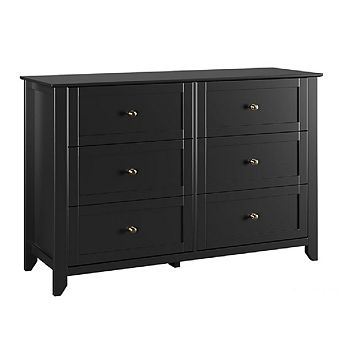 6 Chest of Drawer Dresser, Wood Organizer Storage Cabinet for Bedroom, Living Room, Hallway