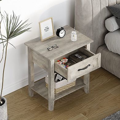 Nightstands Set of 2, End Table with Drawer, Side Table for Living Room, Bedside Table for Bedroom