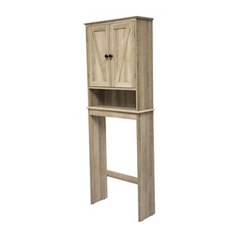 Flash Furniture Farmhouse Over the Toilet Cabinet with Shelves and Magnetic Closure Doors