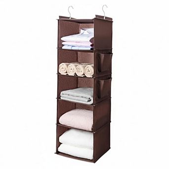 5 tier Hanging Closet Organizer with Shelves, Foldable Storage (1 Pack)