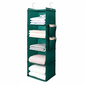 5 tier Hanging Closet Organizer with Shelves, Foldable Storage (1 Pack)
