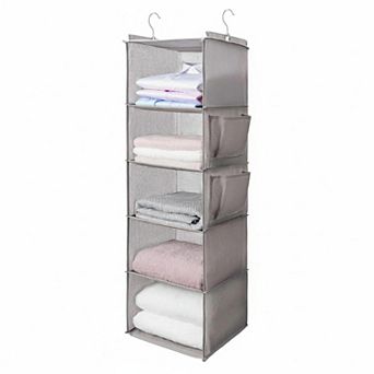 5 tier Hanging Closet Organizer with Shelves, Foldable Storage (1 Pack)