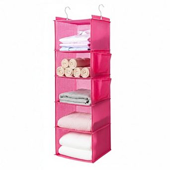 5 tier Hanging Closet Organizer with Shelves, Foldable Storage (1 Pack)