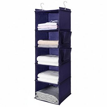 5 tier Hanging Closet Organizer with Shelves, Foldable Storage (1 Pack)