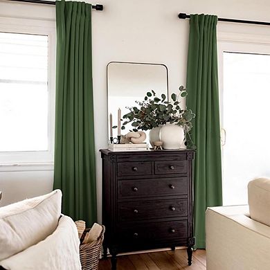 Blackout Linen Curtains, Thermal Insulated Back Tab & Rod Pocket Panels