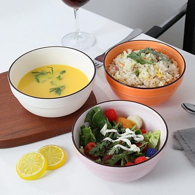 6-Inch Ceramic Serving Bowls, Set of 6, Dishwasher & Microwave Safe