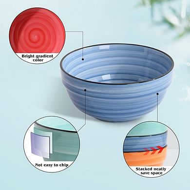 6-Inch Ceramic Serving Bowls, Set of 6, Dishwasher & Microwave Safe