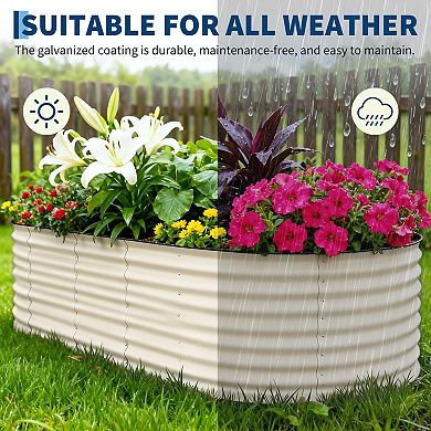 Outdoor Rust-proof Metal Raised Garden Bed w/Rubber Edging,Planter Box For Yard Patio,Easy Assembly